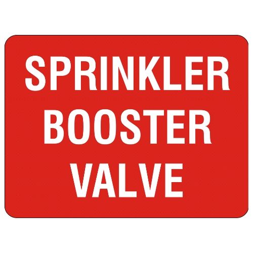 Fire Safety – Sprinkler Booster Valve Sign – Sign Style